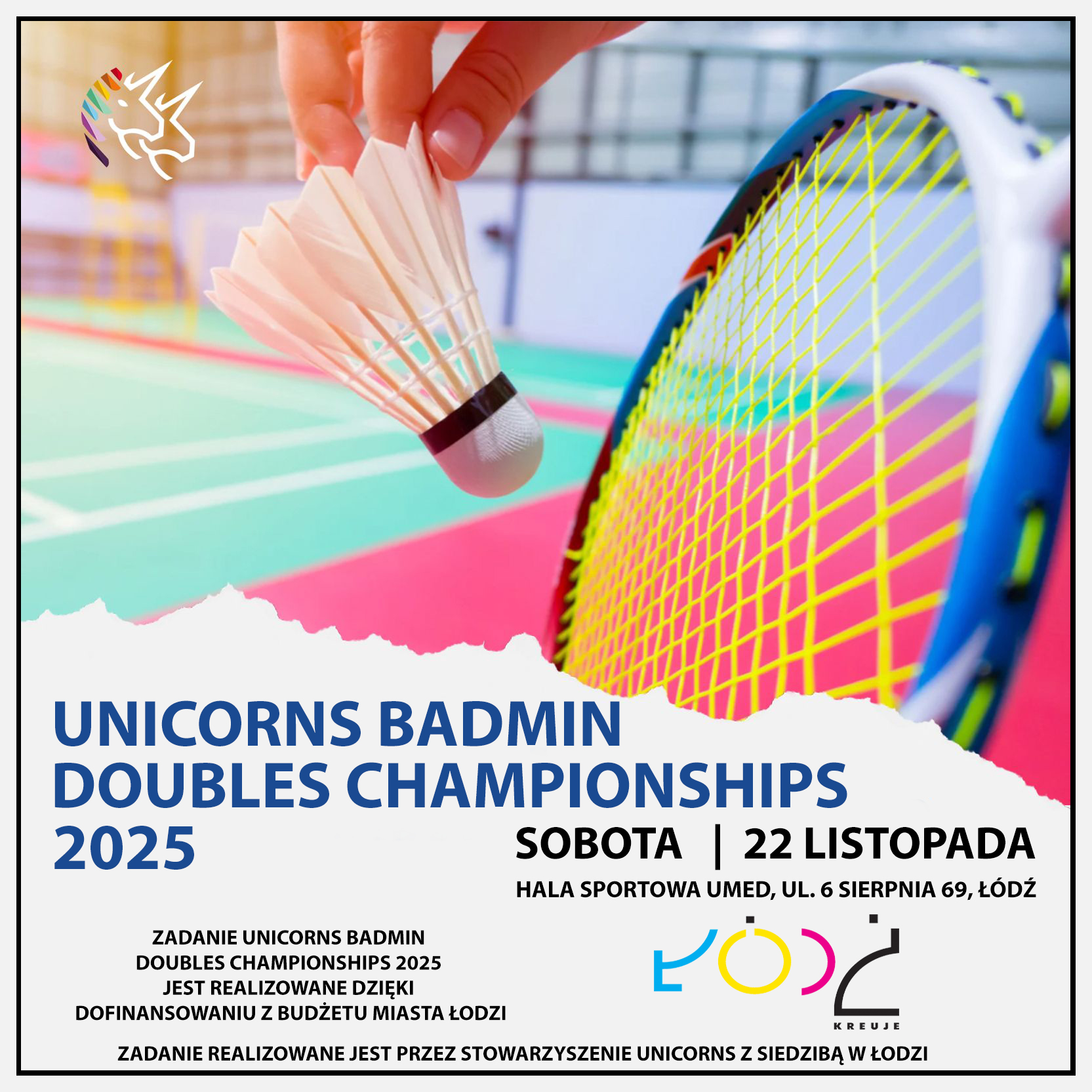 unicorns badmin doubles championships 2025 plakat info